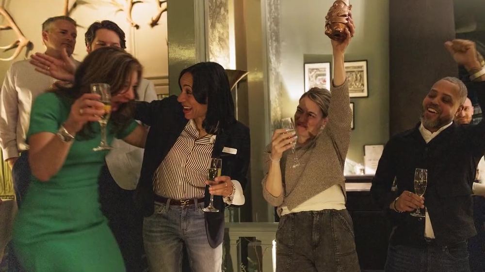 Guests raising a toast